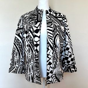 Peter Nygard Black & White Print Jacket | Women’s Size 8 | Excellent Condition